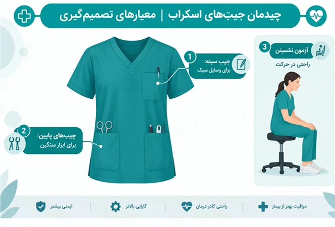 تعداد و محل جیب‌های اسکراب؛ کدام طراحی کاربردی‌تر است؟