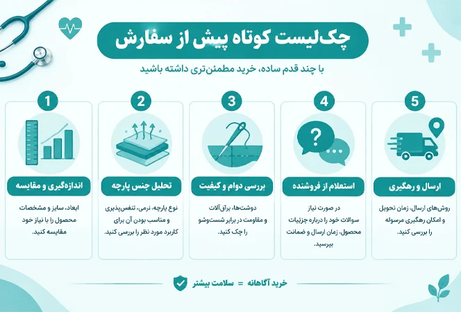 چک‌لیست کوتاه پیش از سفارش